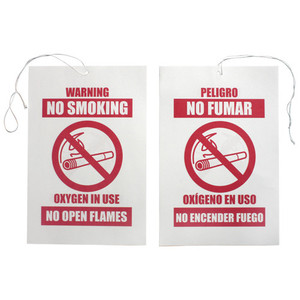 SIGNS NO SMOKING OXYGEN-IN-USE STRING HANGER ENG/ESP 6IN X 9IN MADE USA (50/PK) [400-NSS]