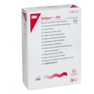 DRESSINGS NON-ADH ABS PADS ADH BORDER LF ST 2.375IN X 10IN SOFT CLOTH MEDIPORE (50/BX 4BX/CS) [3M3564]