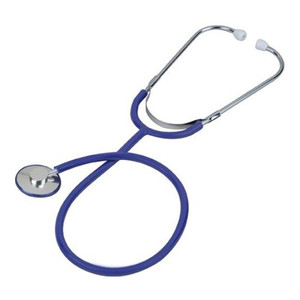 STETHOSCOPES NURSE SINGLE HEAD ALUM 22IN VINYL Y-TUBING NAVY BLUE (1/BX 100BX/CS) [500-SH09]