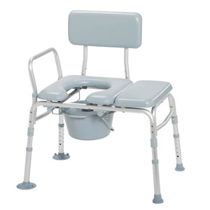 COMMODES ACCESSORIES COMBINATION TRANSFER BENCH PADDED W/COMMODE ADJ HT 400LB CAP (1/CS) [482-12005KDC-1]