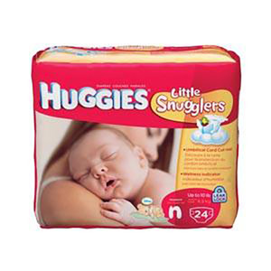 BRIEFS DIAPERS BABY NEWBORN DISP LF FITS UP TO 14LBS WHITE LITTLE SNUGGLER HUGGIES (20/PK 12PK/CS) [KC34717]
