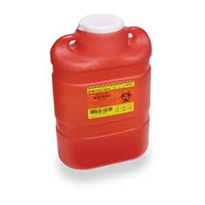 SHARPS CONTAINERS 8.2 QT VERTICAL ONE PIECE FUNNEL VALVE RED (12/CS) [BD305490]