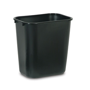 CANS TRASH PLASTIC RECT 7 GAL BLACK RUBBERMAID (12/CS) [RCPFG295600BLA]