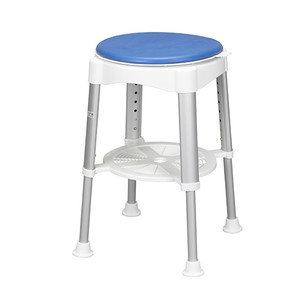 SEATS BATH STOOL ROUND ADJ HT ROTATING PADDED SEAT 450LB CAP WHITE RETAIL PACK (4/CS) [482-RTL12061]