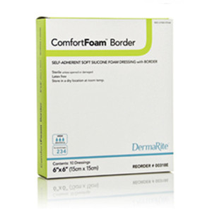 DRESSINGS FOAM SILICONE SELF-ADH BORDER WTRPRF LF ST 2IN X 2IN (10/BX) [600-295100]