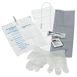 KITS/TRAYS INSERTION INTERMITTENT CATH DISP ST PVC COUDE TIP LF 10FR 11IN UNDERPAD 2GLV LUBRICANT & SPECIMEN BAG EASYCATH (50/CS) [088-ECK103]