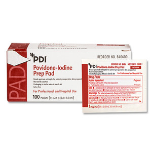PADS POVIDINE IODINE (PVP) DISP ST MD (100/BX 10BX/CS) [PDIB40600]