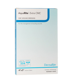 DRESSINGS CONTACT ABSORBENT CARBOXYMETHLY CELLULOSE LF 4IN X 5IN AQUARITE EXTRA CMC (10/BX) [600-40450]