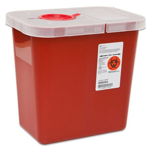 SHARPS CONTAINERS 8 QT / 2 GAL HORIZONTAL ENTRY LID RED (20/CS) [150-8990SA]