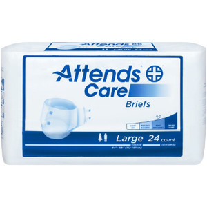 *DISC* BRIEFS DIAPERS ADULT HVY ABS DISP LF 32-44IN MD WHITE ATTENDS MADE USA (24/PK 4PK/CS [338-BRHC20-PK]