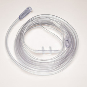 CANNULAS OXYGEN NASAL CURVED TIP ADULT CLEAR LOW FLOW SMOOTH BORE W/1FT TUBING SUNMED (50/CS) [157-1056-1-50]