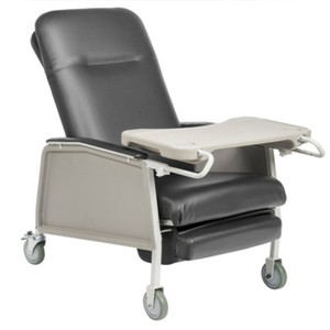 CHAIR GERI RECLINER BARIATRIC W/TRAY 500LB CAP 3-POSITION CHARCOAL GREY (EA) [500-GCW-3PCHAR]