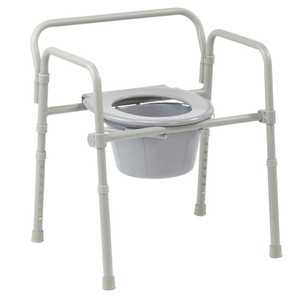 COMMODES STEEL FOLDING 3-IN-1 ADJ HT 16.6IN-22.5INH X 13.5INW X 15IND 350LB CAP GRAY (4/CS) [500-C101-CE]