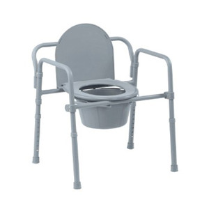 COMMODES STEEL FOLDING 3-IN-1 ADJ HT 16.6IN-22.5INH X 13.5INW X 15IND 350LB CAP GRAY (4/CS) [500-C101-CE]