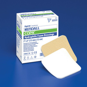 DRESSINGS FOAM HYDROPHILIC NON-ADH WTRPRF LF ST 3.5IN X 3IN FENESTRATED COPA PLUS (10/BX 5BX/CS) [150-55535P]