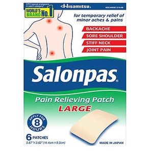 PATCH ANALGESICS PAIN RELIEF 5.67IN X 3.62IN LG SALONPAS (6/BX)
 [PH845]