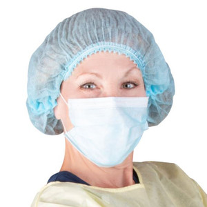CAPS NURSE BOUFFANT SOFT ELASTIC HEADBAND ACCORDIAN STYLE 24IN BLUE (100/BG 10BG/CS) [500-OR24B]