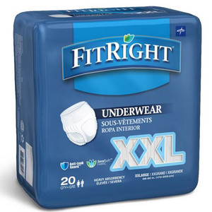 BRIEFS PULL UPS ADULT HVY ABS DISP LF 60-80IN 2XL FIT RIGHT UNDERWEAR (20PK 4PK/CS) [122-FIT700A]