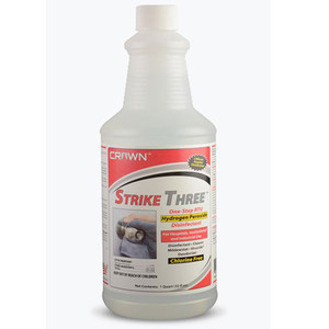 CLEANERS DISINFECTANT HARD SURFACE GERMICIDAL HYDROGEN PEROXIDE RTU 128OZ EPA N LIST APPROVED STRIKE THREE MADE USA (4/CS) [500-ESD3HP-G4]
