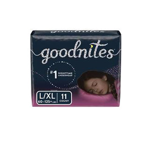 BRIEFS PULL UPS YOUTH MOD-HVY ABS DISP LF 68-95LBS LG F/GIRLS GOODNITES (11/PK 4PK/CS) [KC53363]