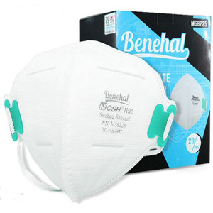 MASKS N95 HEALTH CARE PARTICULATE RESPIRATOR & SURGICAL CUP STYLE NIOSH CERTIFIED WELDED ELASTIC STRAP METAL ADJ NOSE CLIP 5INW X 4.5INH WHITE (20/BX 20BX/CS) [827-MS8225]