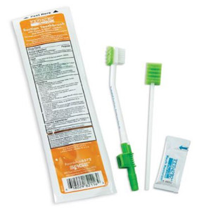 SWAB TOOTHBRUSH SYSTEM SINGLE USE PLUS SUCTION W/PEROX-A-MINT SOLUTION (1/PK 100PK/CS) [156-6572]