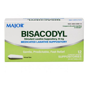LAXATIVES BISACODYL SUPPOSITORY 10MG COMPARE TO DULCOLAX MADE USA (100/BX 36/CS) [PH552]