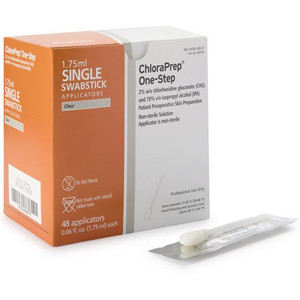 *DISC* SWAB STICKS 70% CHG / ISOPROPYL ALCOHOL NS CHLORAPREP ONE-STEP (1/PK 48PK/BX 10/BX) [BD260100]