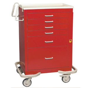 CARTS MEDICAL EMERGENCY STANDARD SERIES 6 DRAWER RED MADE USA (EA) [277-938095]