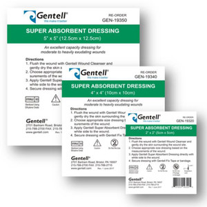 DRESSINGS FOAM SUPER ABSORBANT 4IN X 4IN GENTELL (50/CS) [GEN19340]