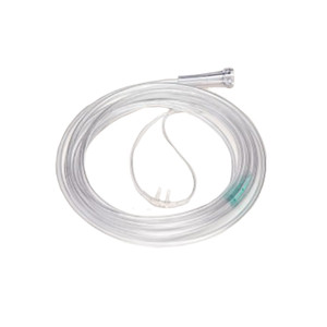 CANNULAS OXYGEN NASAL CURVED TIP NEONATAL CLEAR CRIMP RESIST W/7FT TUBING SUNMED (50/CS) [157-1611-7-50-CS]