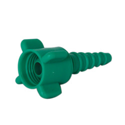 OXYGEN TUBING ADAPTER NIPPLE NUT CHRISTMAS TREE GREEN (50/CS) [157-1205-0-50-CS]