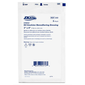 DRESSINGS IMPREGNATED OIL EMULSION GAUZE NON-ADH LF ST 5IN X 9IN DUKAL (12/BX) [500-6223-E59]