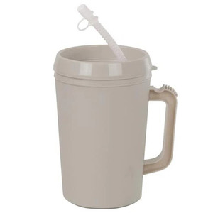 INSULATED MUG W/LID AND STRAW 22OZ GREY (60/CS) [500-PP04]
