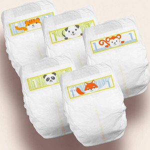 BRIEFS DIAPERS BABY DISP JUMBO UNISEX SIZE 1 FITS UP TO 8-14LBS ANIMAL PRINT CUTIES MADE USA (25/PK 8PK/CS) [009-CDB001]