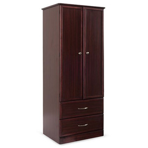 WARDROBE 2 DOOR/2 DRAWER 20IN X 22IN X 76 MAPLE, MAHOGANY OR AMBER CHERRY (EA) [630-HC-WR2D2D]