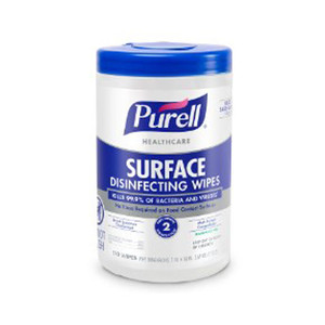 WIPES SURFACE DISINFECTANT SANITIZER DISP ALCOHOL 7IN X10IN LG UNSCENTED PURELL (6/CS) [GJ9340-06]