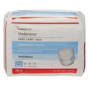 BRIEFS PULL UPS ADULT MOD ABS DISP LF 34-46IN MD SURE CARE (20/PK 4PK/CA) [150-1840A]