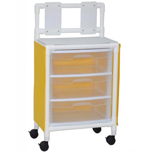 CARTS MEDICAL ISOLATION 3 DRAWER TOP WRITING SHELF W/MOUNTED PLATFORM F/GLOVE BOX 26IN X 15.75IN X 46IN (EA)
 [500-PVC-3U3D-ISO]