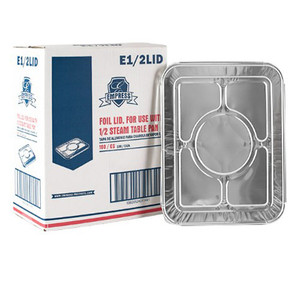 LIDS ONLY STEAM TABLE PAN FITS HALF SIZE 12.68IN X 10.35IN X .28IN EMPRESS (100/CS) [500-FLID-05]