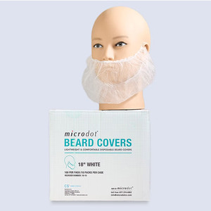 COVERS BEARD 18IN WHITE (100/PK 10/CS) [500-BC100]