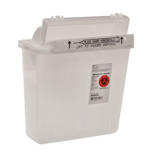 SHARPS CONTAINERS 5 QT MAILBOX COUNTER BALANCED LID TRANSPARENT CLEAR (20/CS) [150-8506SA]