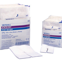 DRESSINGS DRAIN SPONGES IV/TRACH 6PLY ST 4IN X 4IN EXCILON (2/PK 25PK/BX 12BX/CS) [150-7086]