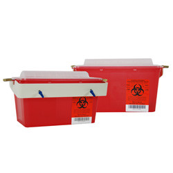 SHARPS CONTAINERS 4 QT / 1 GAL MAILBOX COUNTER BALANCED LID RED (25/CS) [500-8504-R]