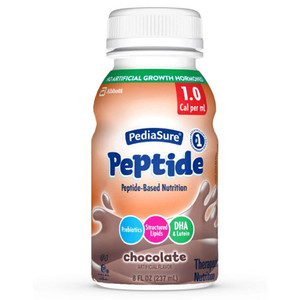 NUTRITIONALS PEDIASURE PEPTIDE 1.0 CAL F/CHILD 8OZ BTL CHOC (24/CS) [154-67073]