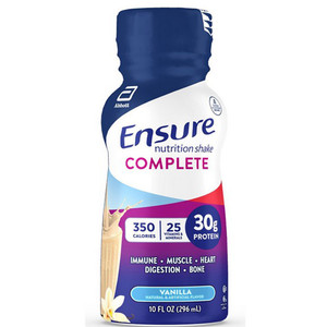 NUTRITIONALS ENSURE COMPLETE MEAL REPLACEMENT SHAKE 10OZ BTL VAN (4/PK 4PK/CS) [154-68053-EA]