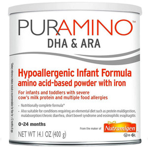 NUTRITIONALS PURAMINO F/INFANT & TODDLER W/MILK ALLERGY 14.1OZ PWD UNFLV (4/CS) [113-179101]