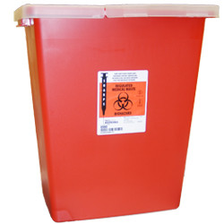 SHARPS CONTAINERS 32 QT / 8 GAL HINGED LID RED (10/CS) [150-8980]