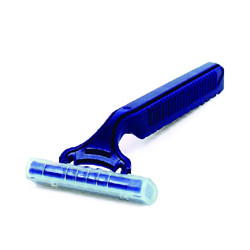 RAZORS TWIN BLADE DISP W/LUBRICATING STRIP BLUE COMPARE TO GILLETTE GOOD NEWS (10/PK 12PK/BX 6BX/CS) [500-RGN10]