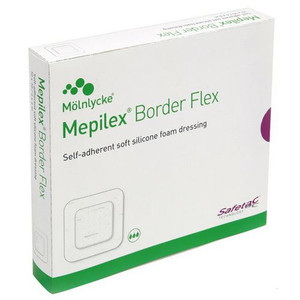 DRESSINGS FOAM SILICONE SELF-ADH BORDER WTRPRF LF ST 6IN X 6IN MEPILEX BORDER FLEX (5/BX 10BX/CS) [MOL595400-EA]